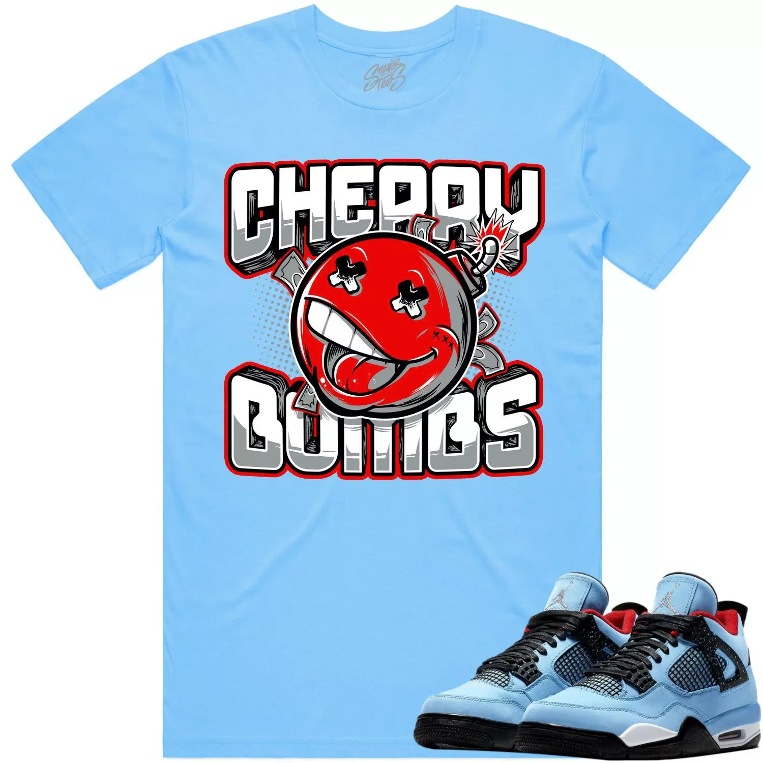 Jordan 4 Cactus Jack 4s Shirt to Match - RED CHERRY BOMBS