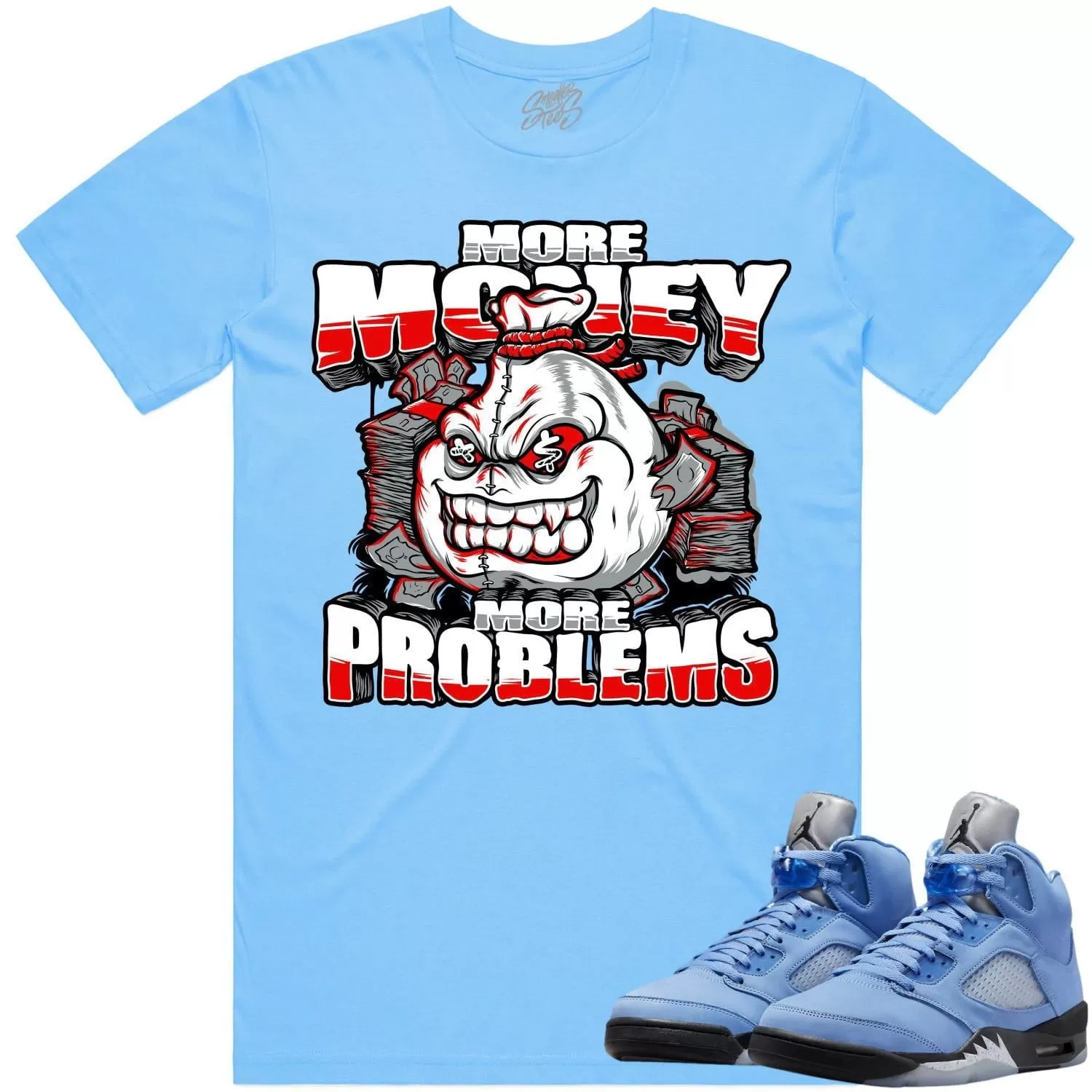 Jordan 5 University Blue 5s Shirt to Match - RED MORE PROBLEMS