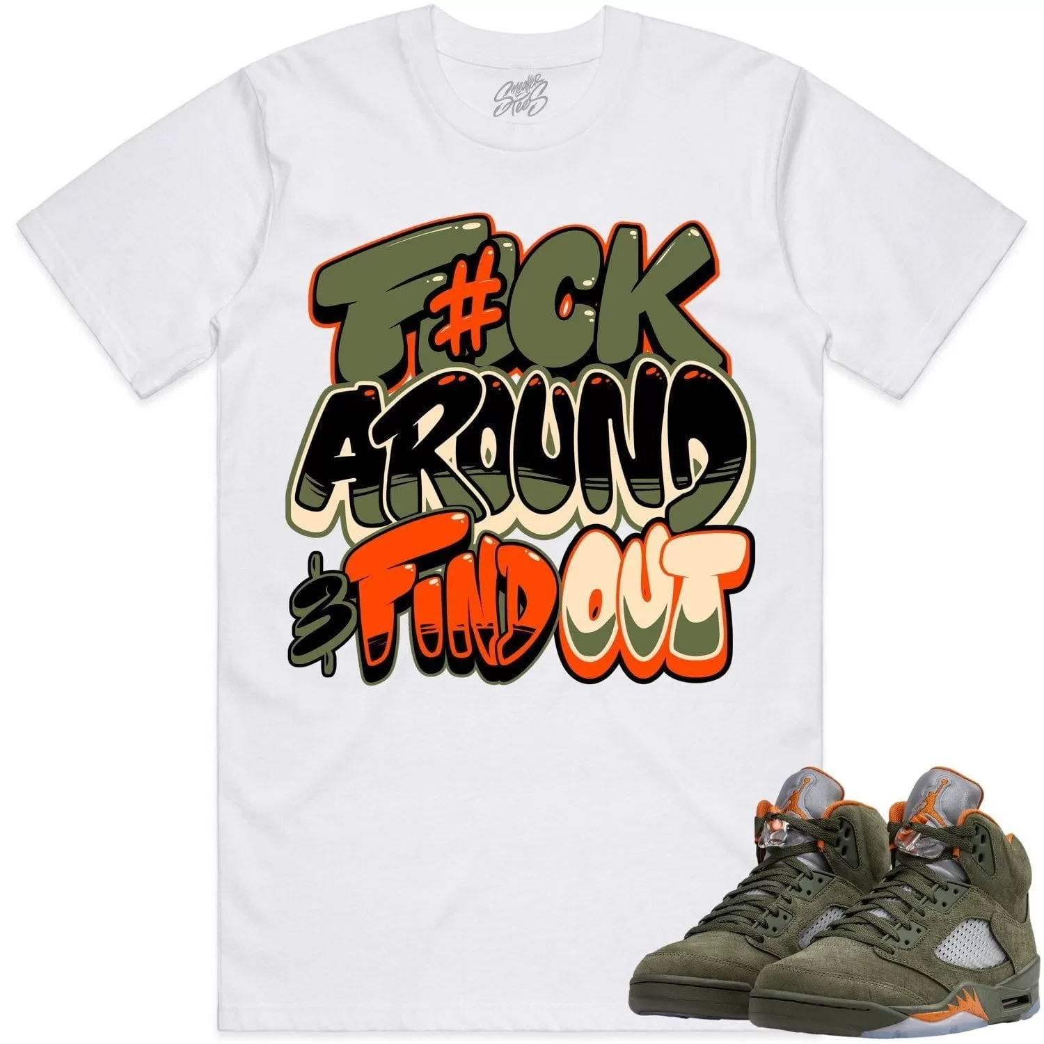 Jordan Retro 5 Olive 5s Shirt to Match - CELADON F#CK