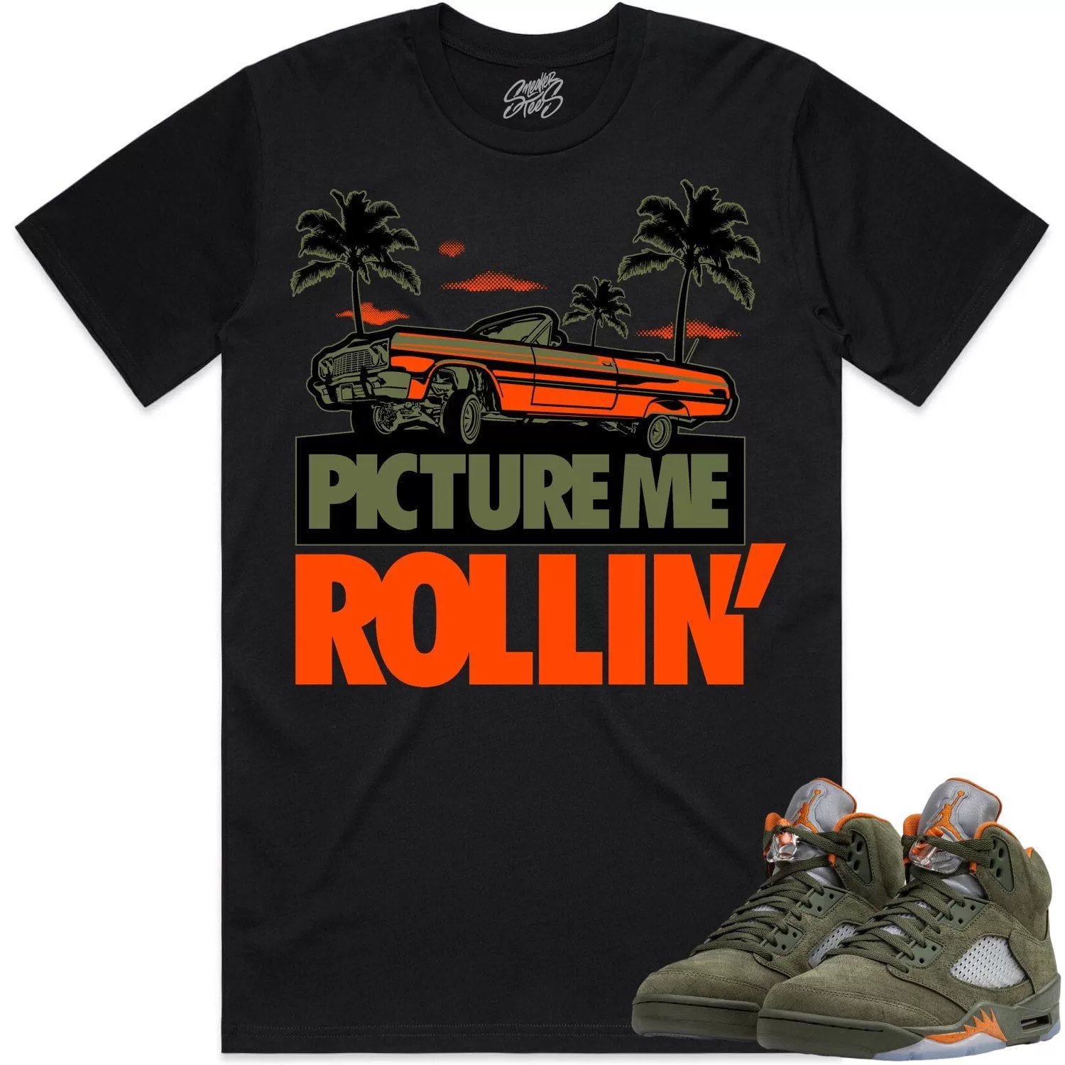 Jordan Retro 5 Olive 5s Shirt to Match - CELADON PMR