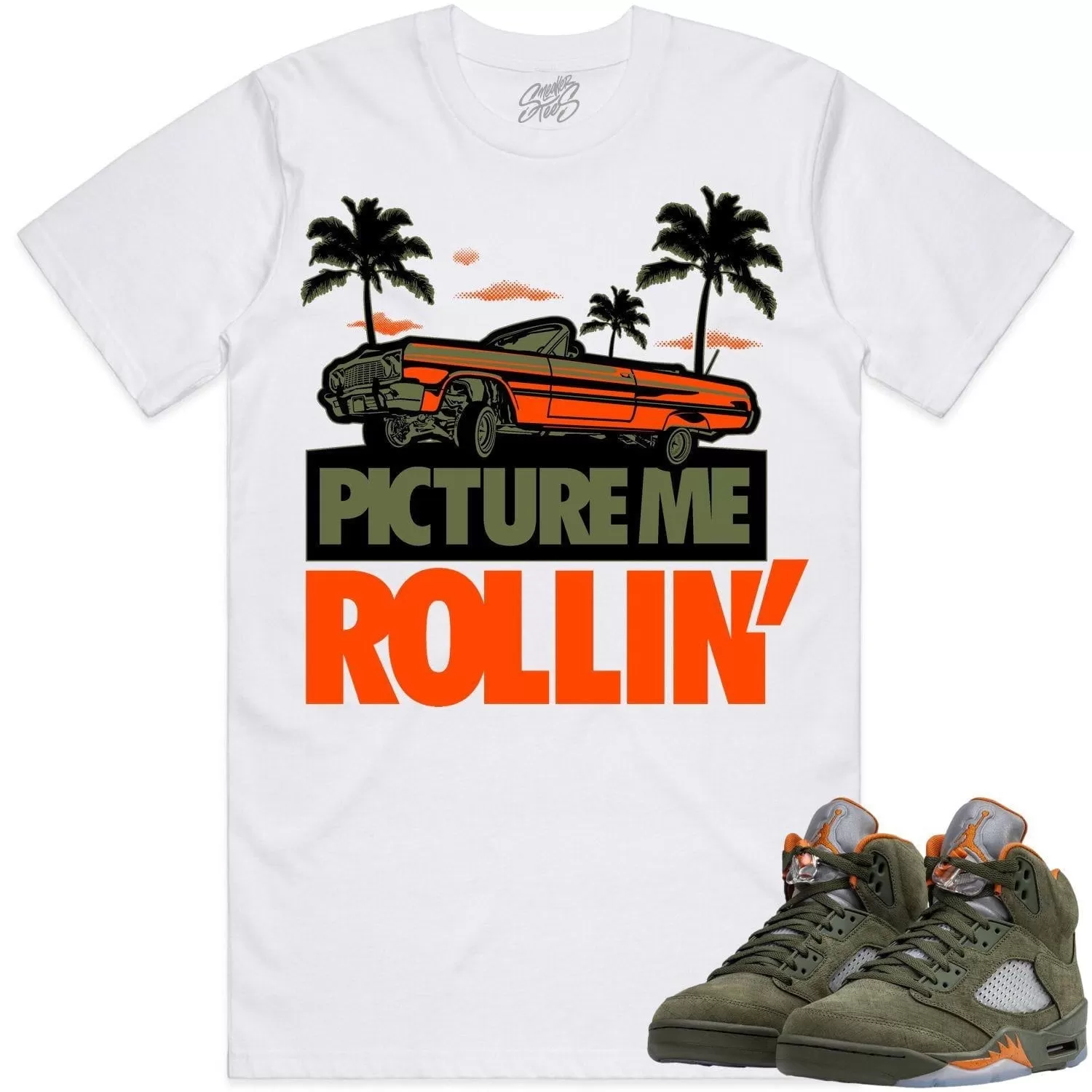 Jordan Retro 5 Olive 5s Shirt to Match - CELADON PMR