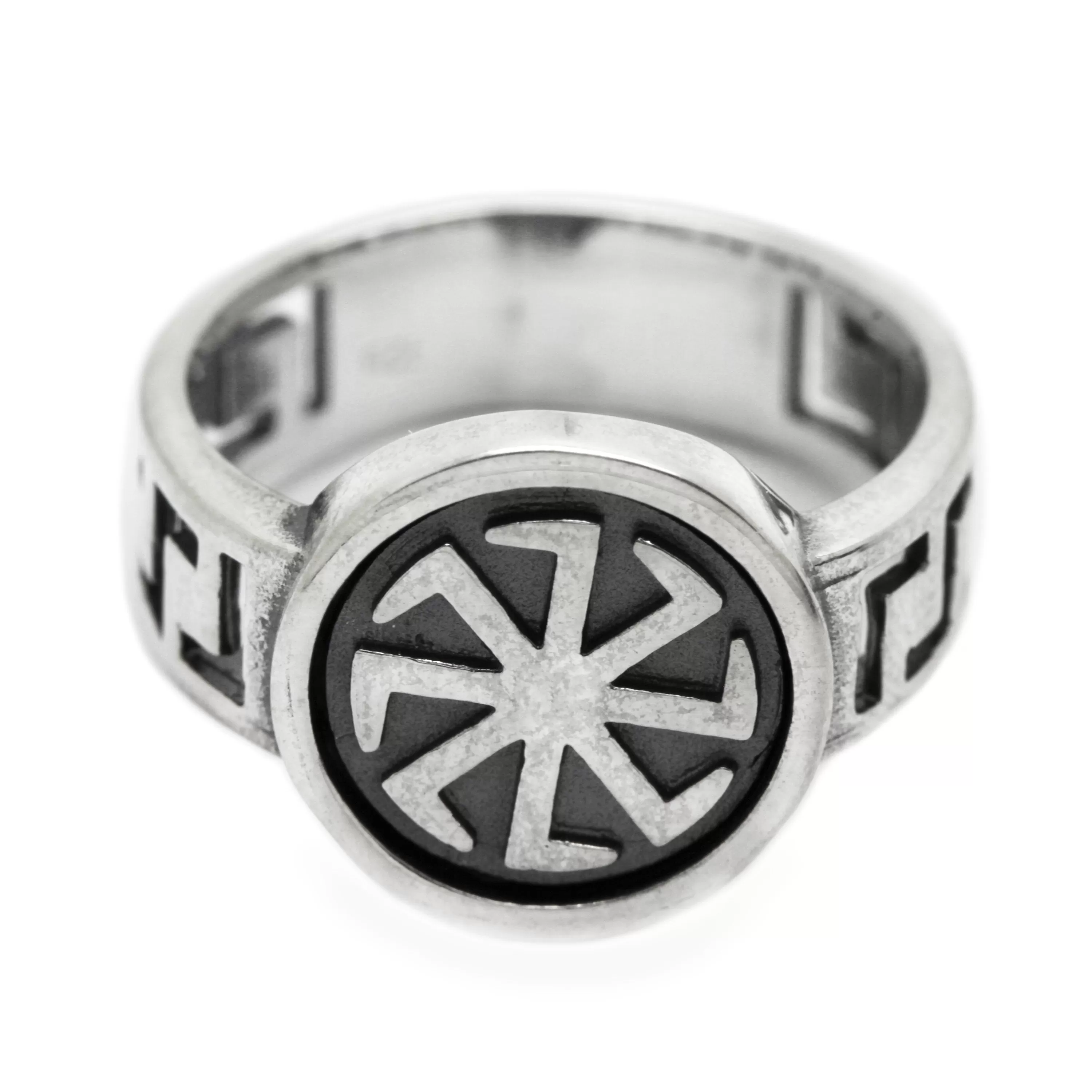 Kolyadnyk Slavic Symbol Men Ring Silver 925