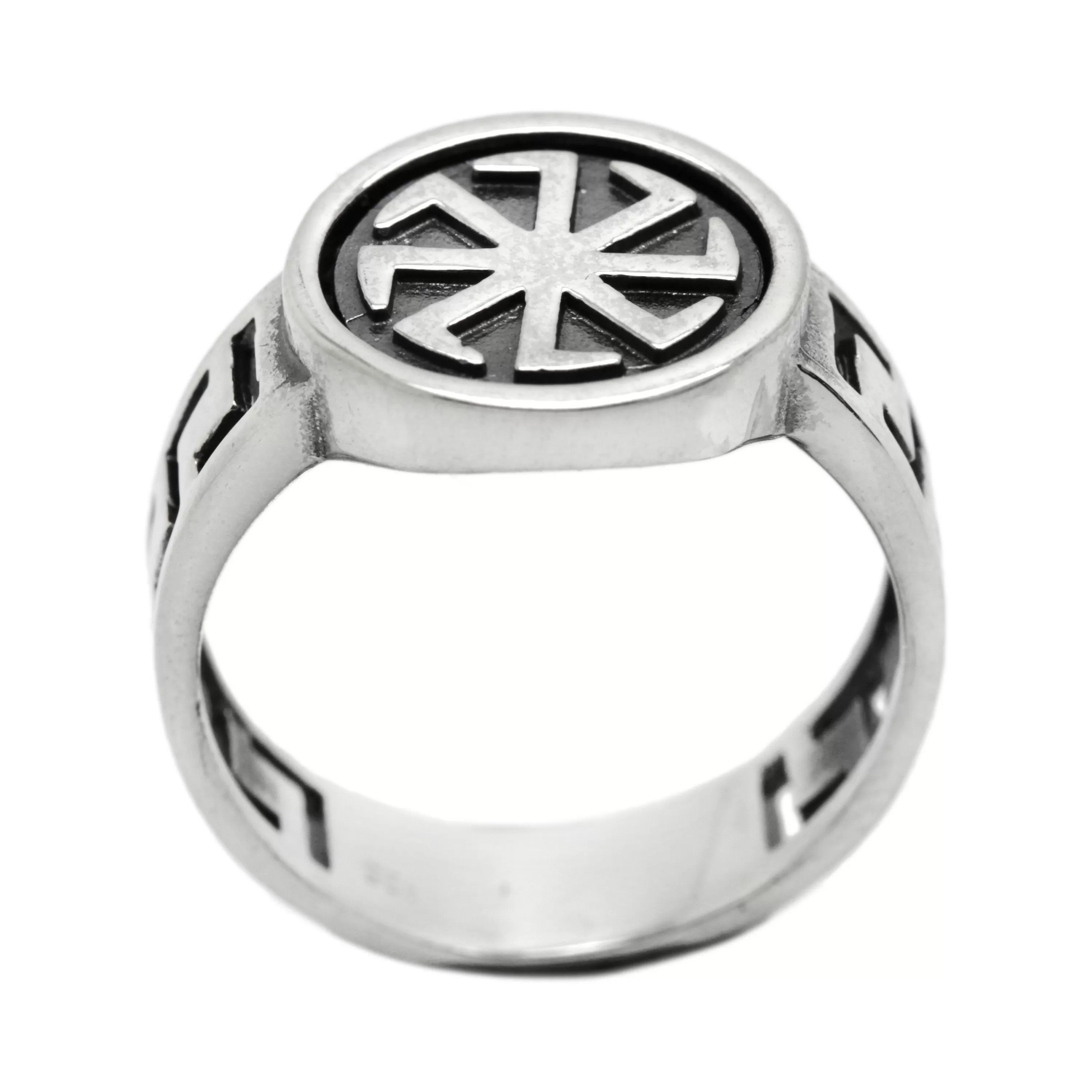 Kolyadnyk Slavic Symbol Men Ring Silver 925