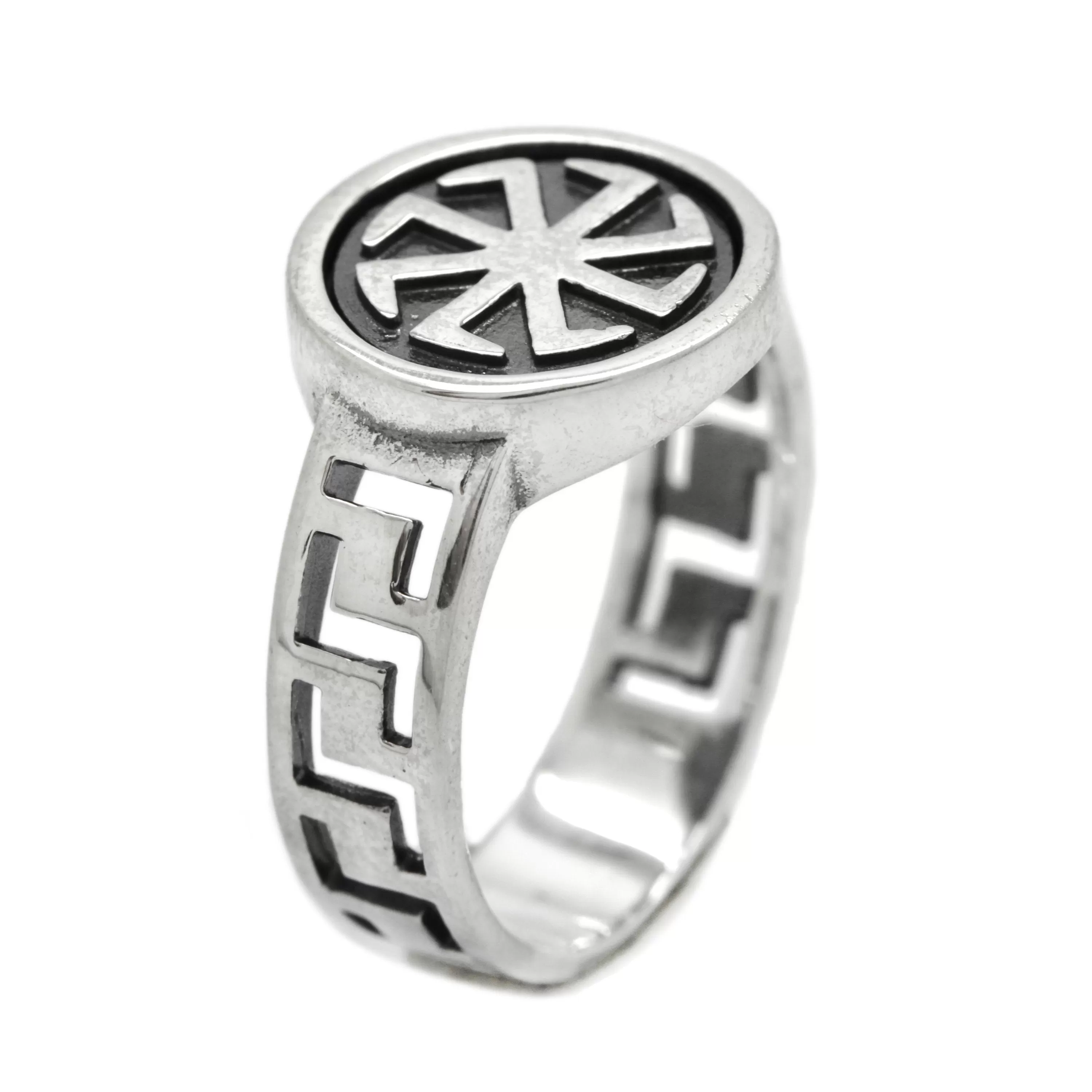 Kolyadnyk Slavic Symbol Men Ring Silver 925