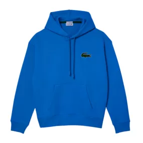 Lacoste Unisex Loose Fit Organic Cotton Hoodie (Blue)