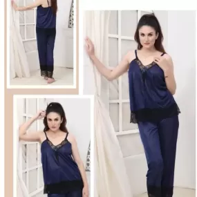 Ladies Silk Cami And Pajama Set -2pc | Honeymoon Cami Set 2pc