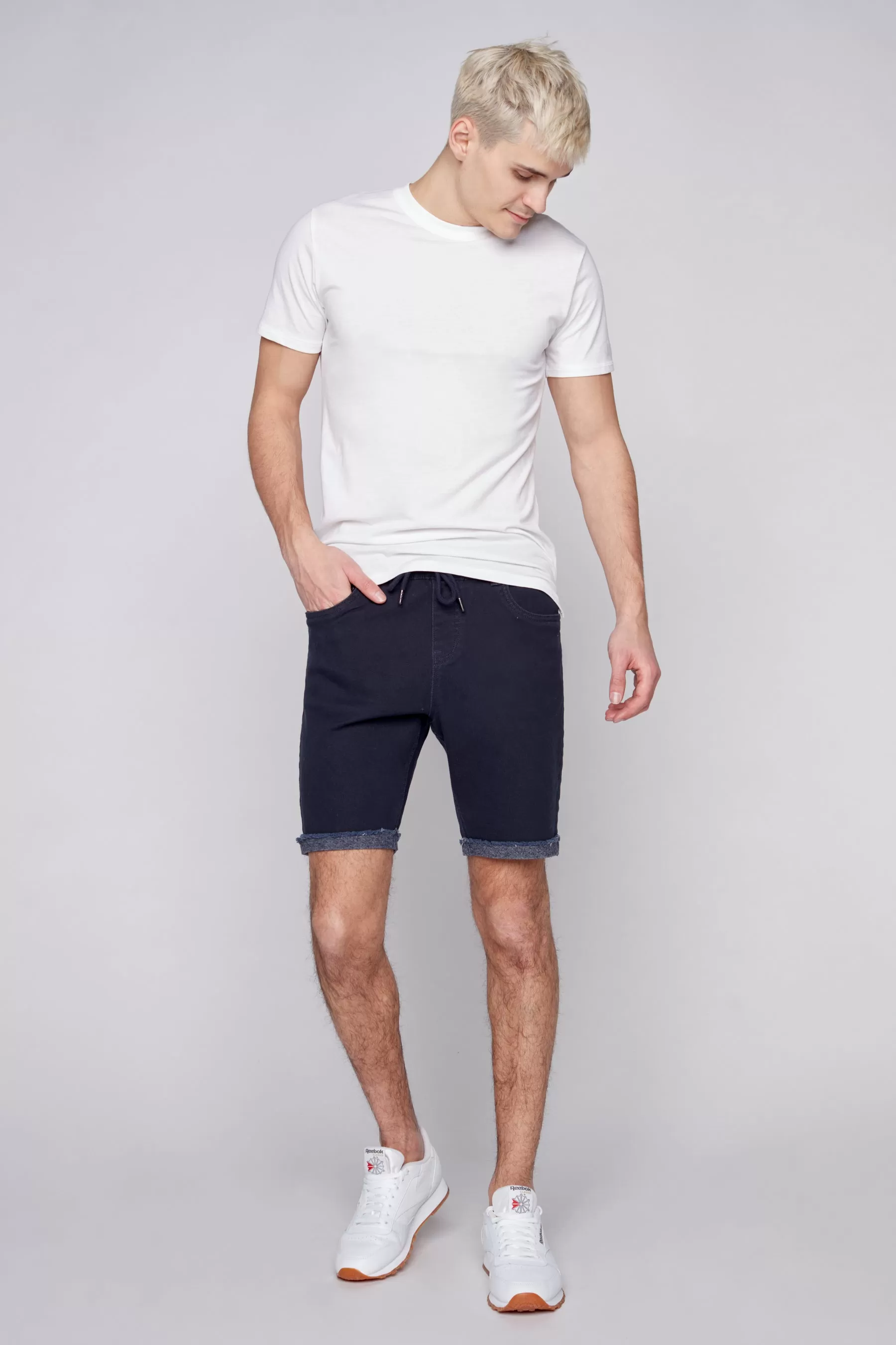 LENNON - Mens Rolled Up Shorts - Navy