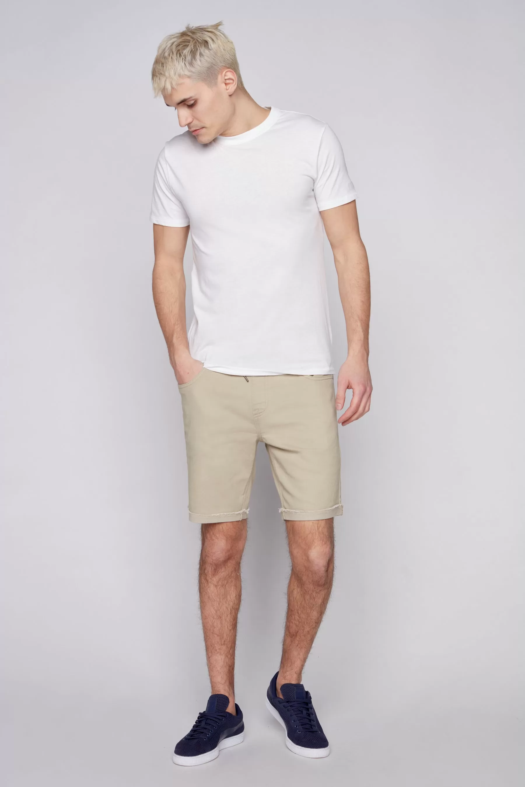 LENNON - Mens Rolled Up Shorts - Tan