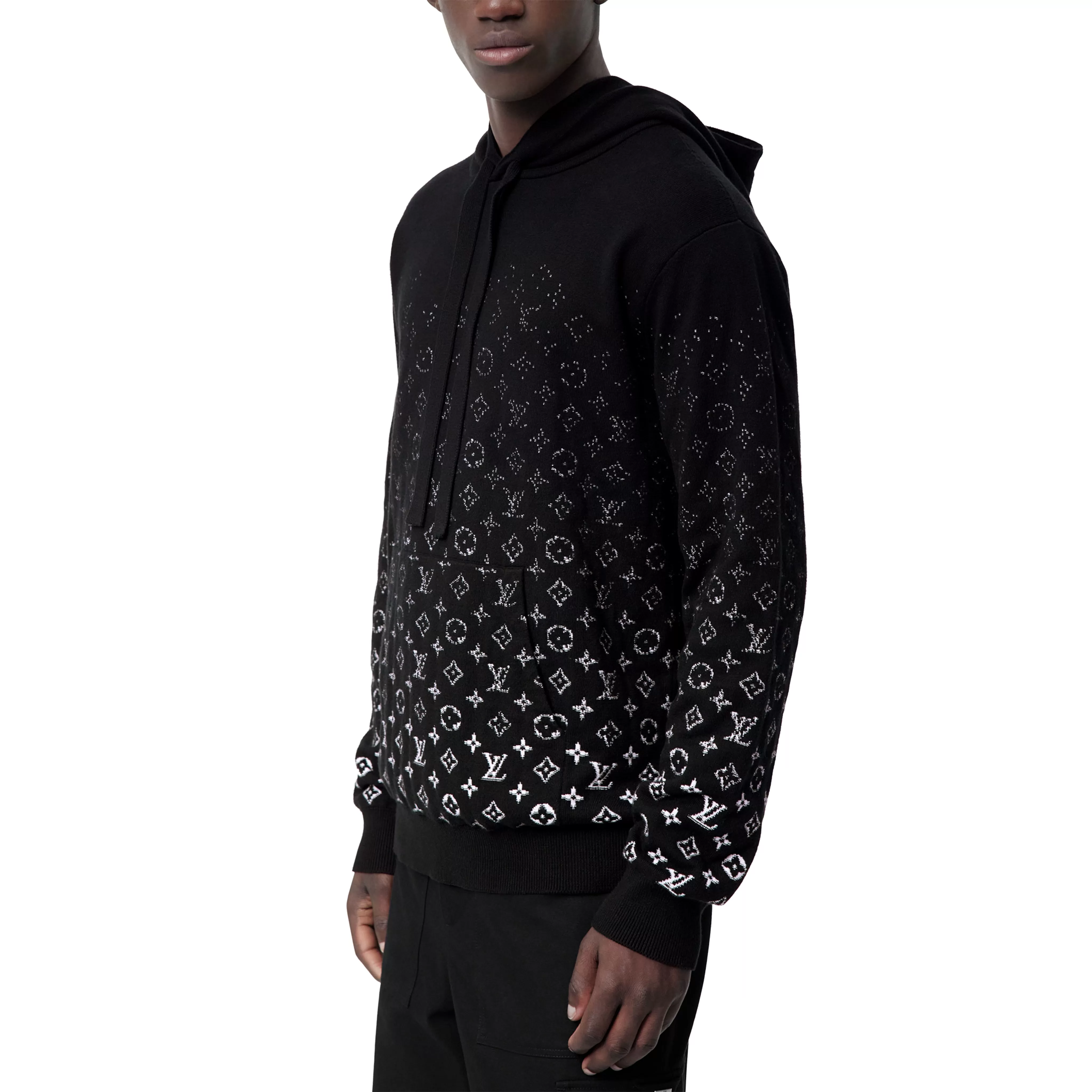 Louis Vuitton Monogram Gradient Knit Black Hoodie