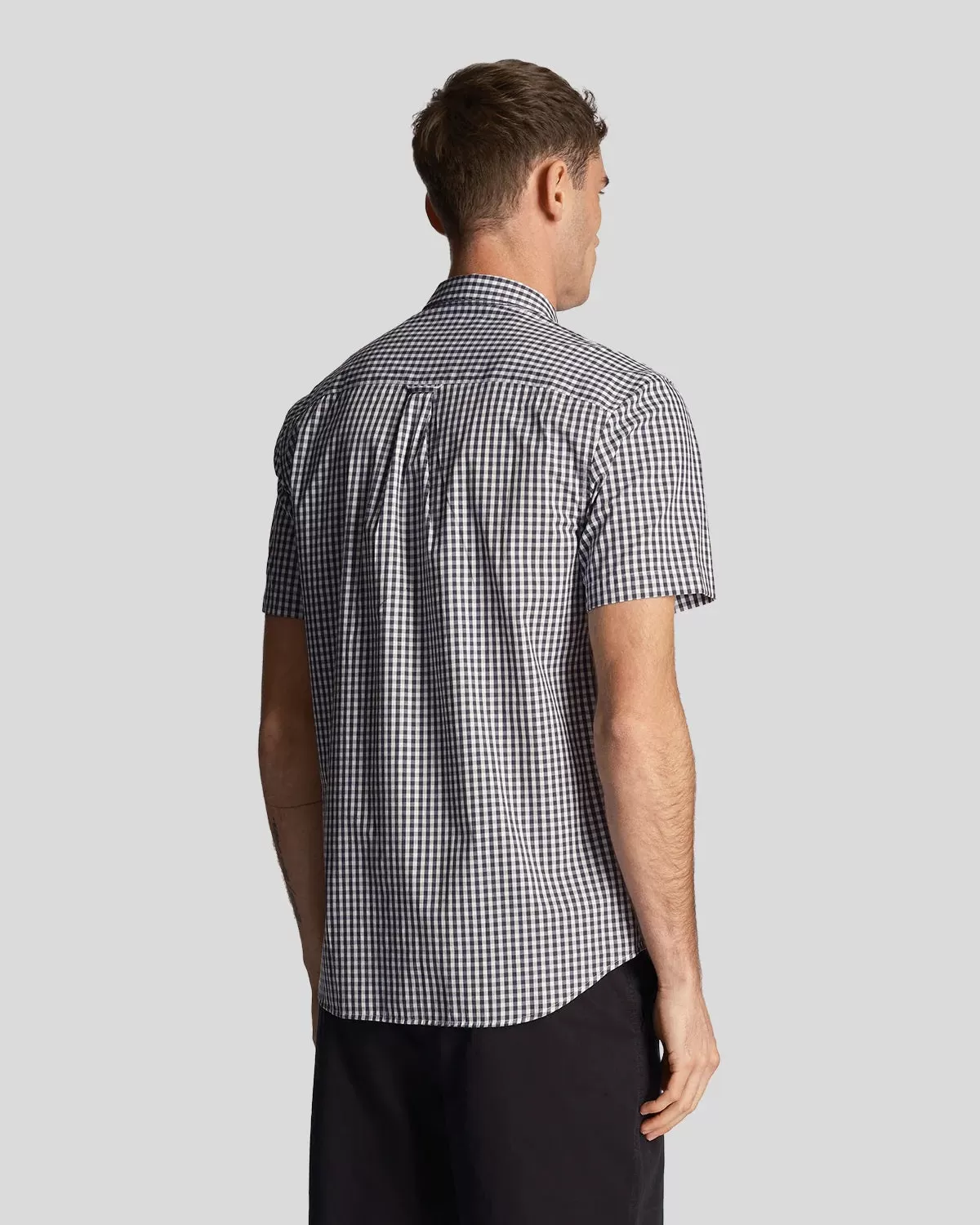 Lyle & Scott Mens Slim Fit Gingham Shirt Short Sleeve