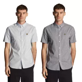 Lyle & Scott Mens Slim Fit Gingham Shirt Short Sleeve