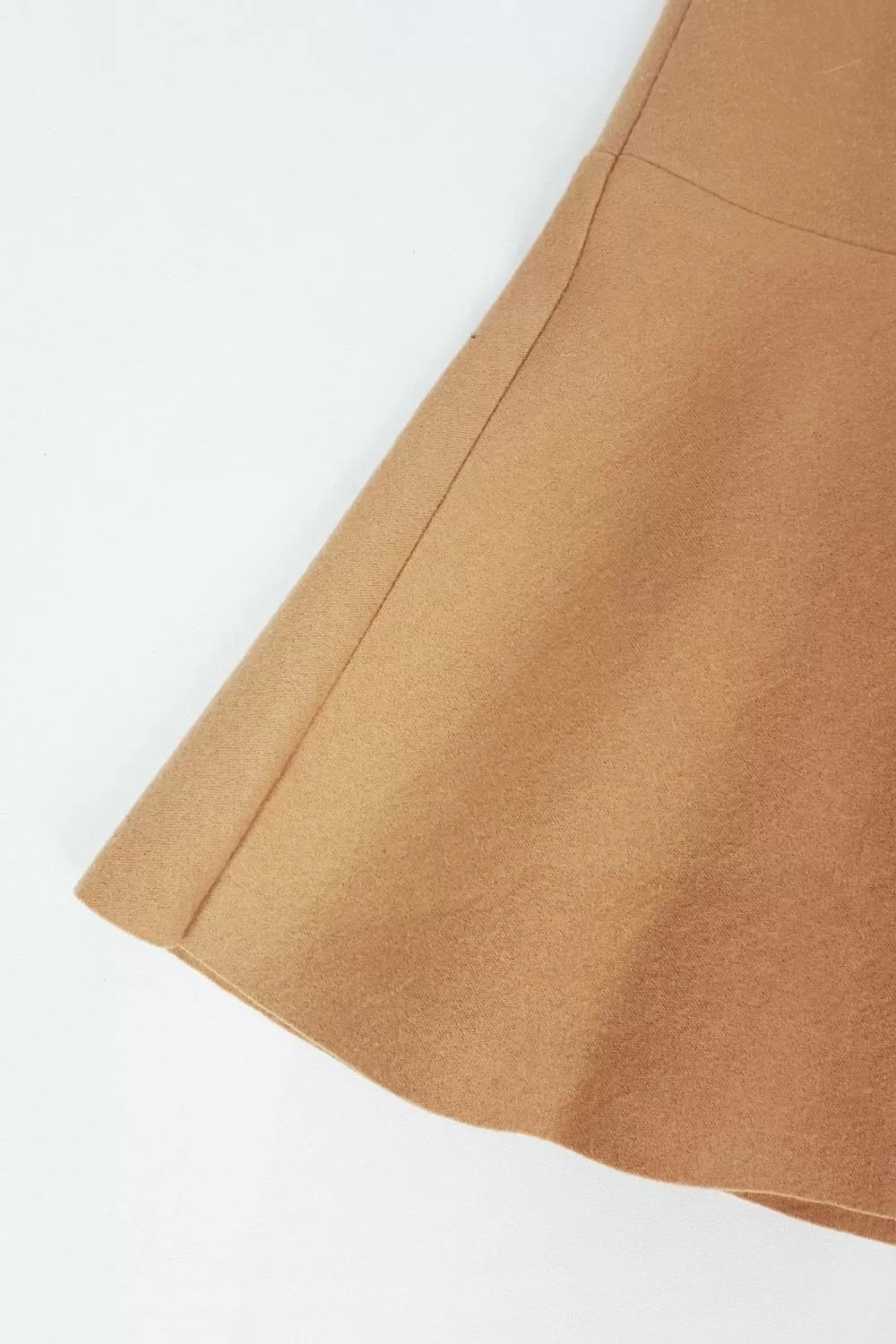 MARC CAIN Collection Brown Virgin Wool Cashmere Blend Mini Skirt (UK 10)