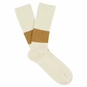 Melange Band Socks - Ecru / Mustard