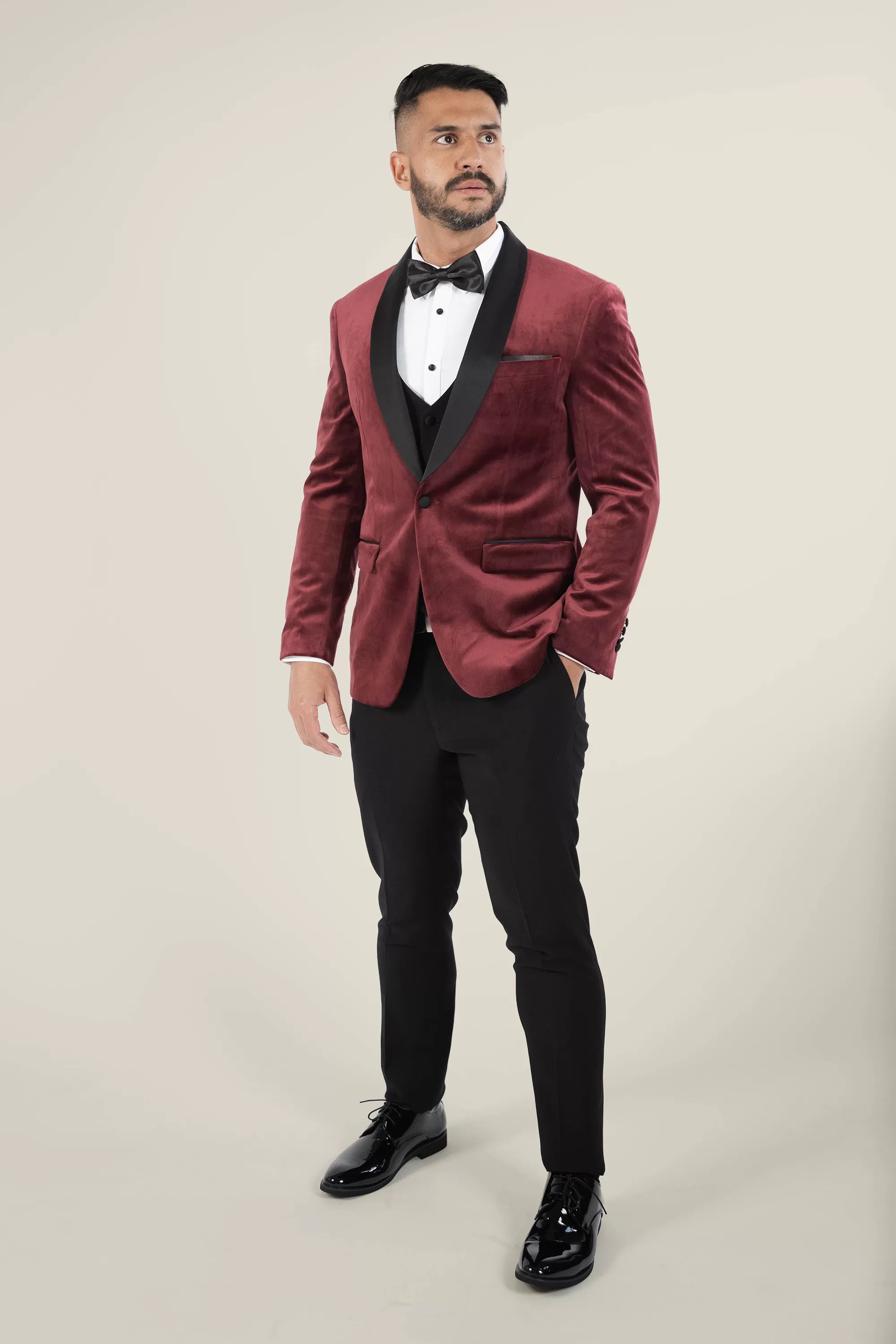 Mens Burgundy Velvet Tuxedo