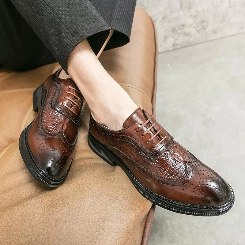 Men's Leather Brogue Formal Business Casual Shoes - TZ1255