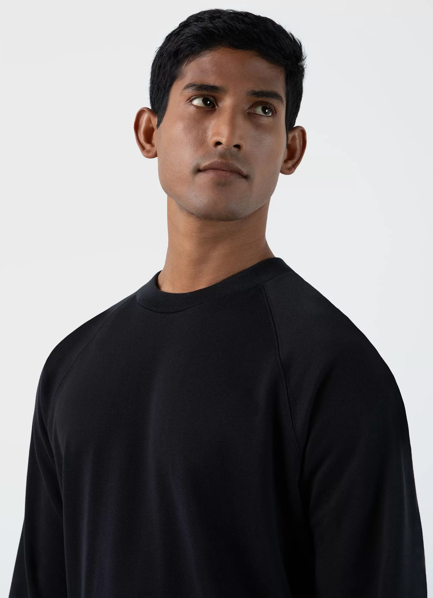 Men's Sea Island Cotton Sweatshirt in Black