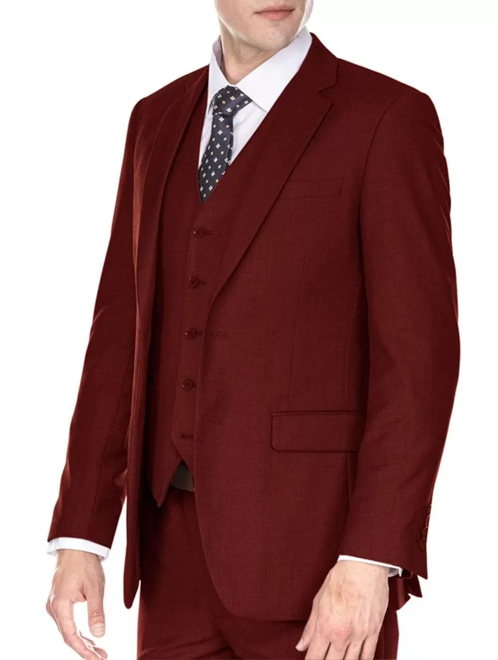 Men's Signature 3-Piece Slim Fit Suits (Burgundy, Lt Grey, Indigo)