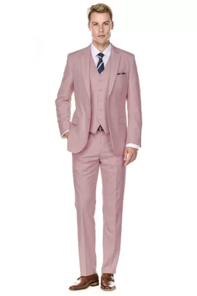 Men's Signature 3-Piece Slim Fit Suits (Dusty Rose, White, Mint)