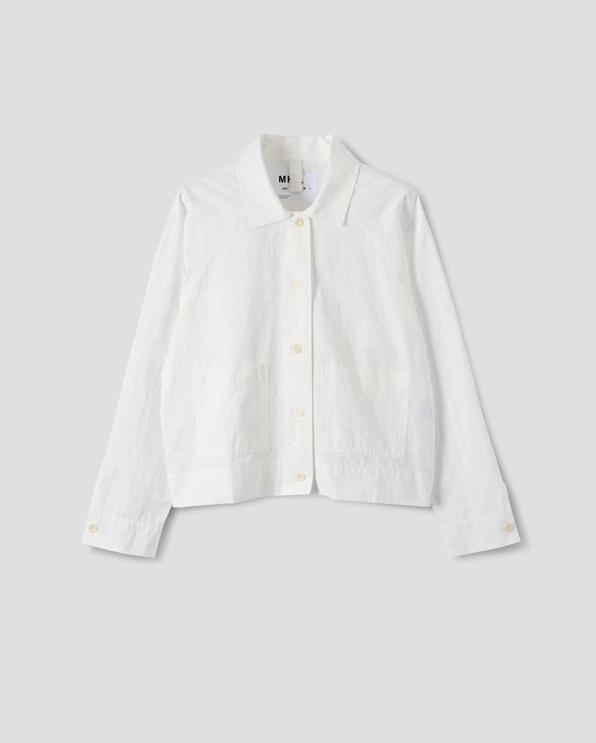 MHL CROPPED RAGLAN SHIRT / WHITE