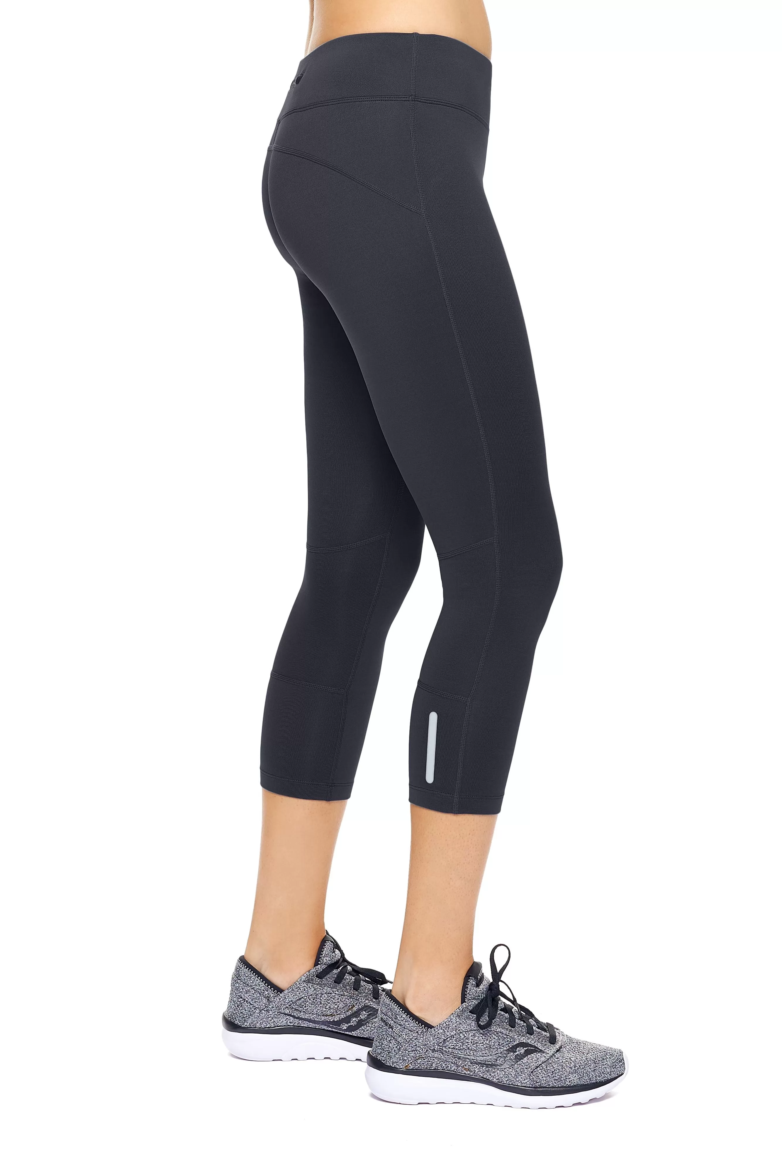 Mid-Rise Zipper Pocket Capri Leggings