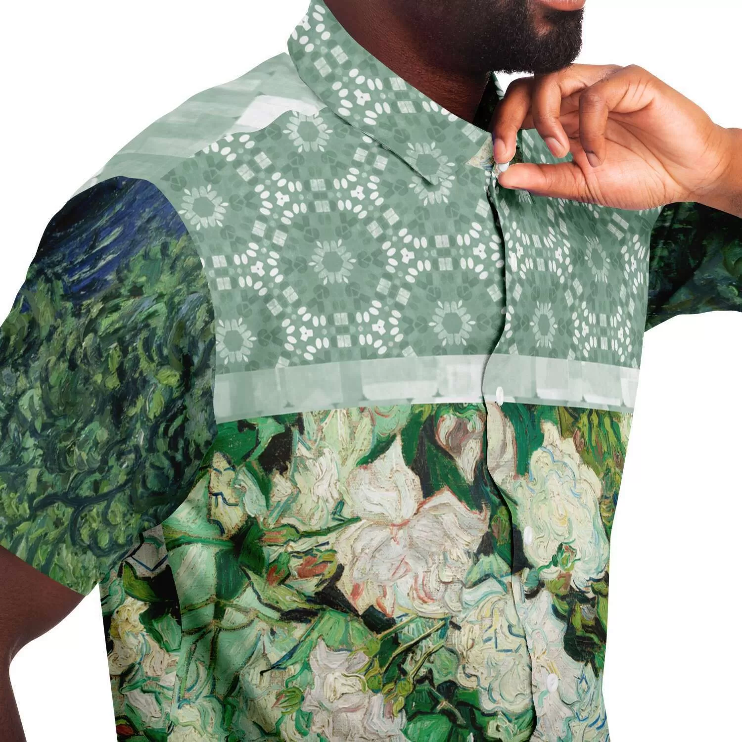 Morning Glory Short Sleeve Button Down Shirt