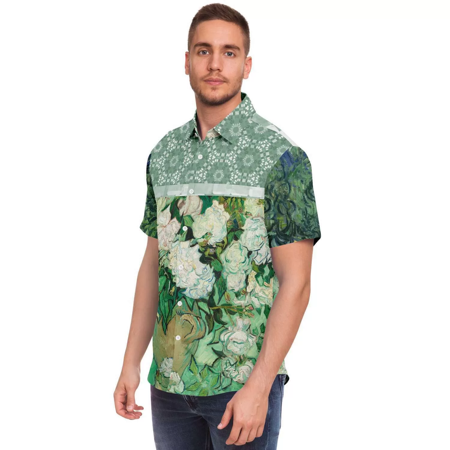 Morning Glory Short Sleeve Button Down Shirt