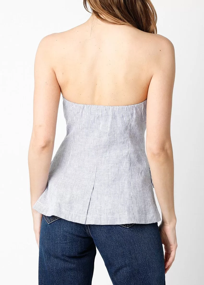 Noelle Linen Button Front Top