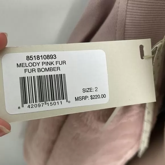 NWT Grey State PinkFaux Fur Bomber