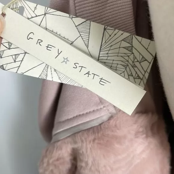 NWT Grey State PinkFaux Fur Bomber