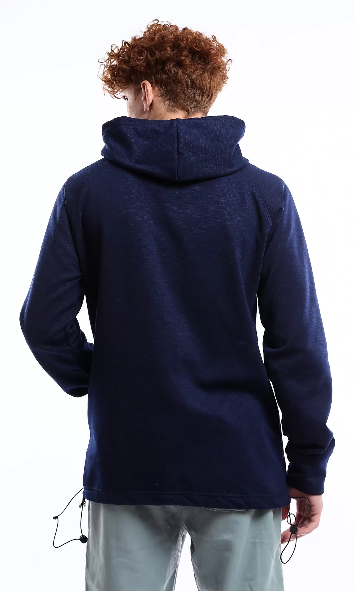 O175022 Printed Good Time Slip On Heather Navy Blue Hoodie