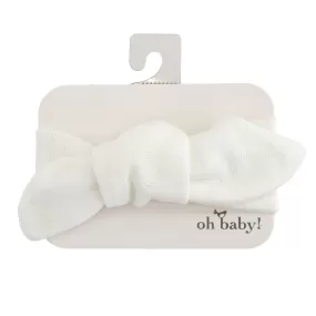 oh baby! Pointelle Tie Turban - Heather Cream