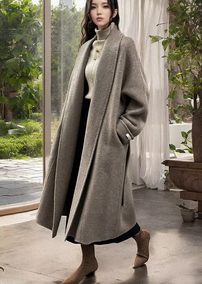 Olivia Oversize Wrap Long Wool Coat