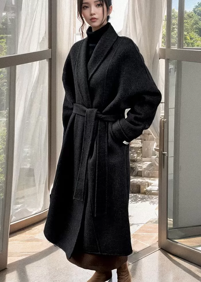 Olivia Oversize Wrap Long Wool Coat