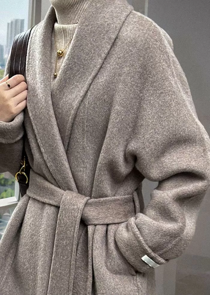 Olivia Oversize Wrap Long Wool Coat