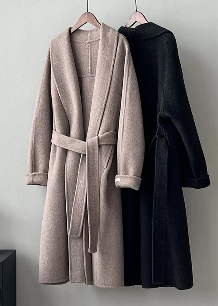 Olivia Oversize Wrap Long Wool Coat