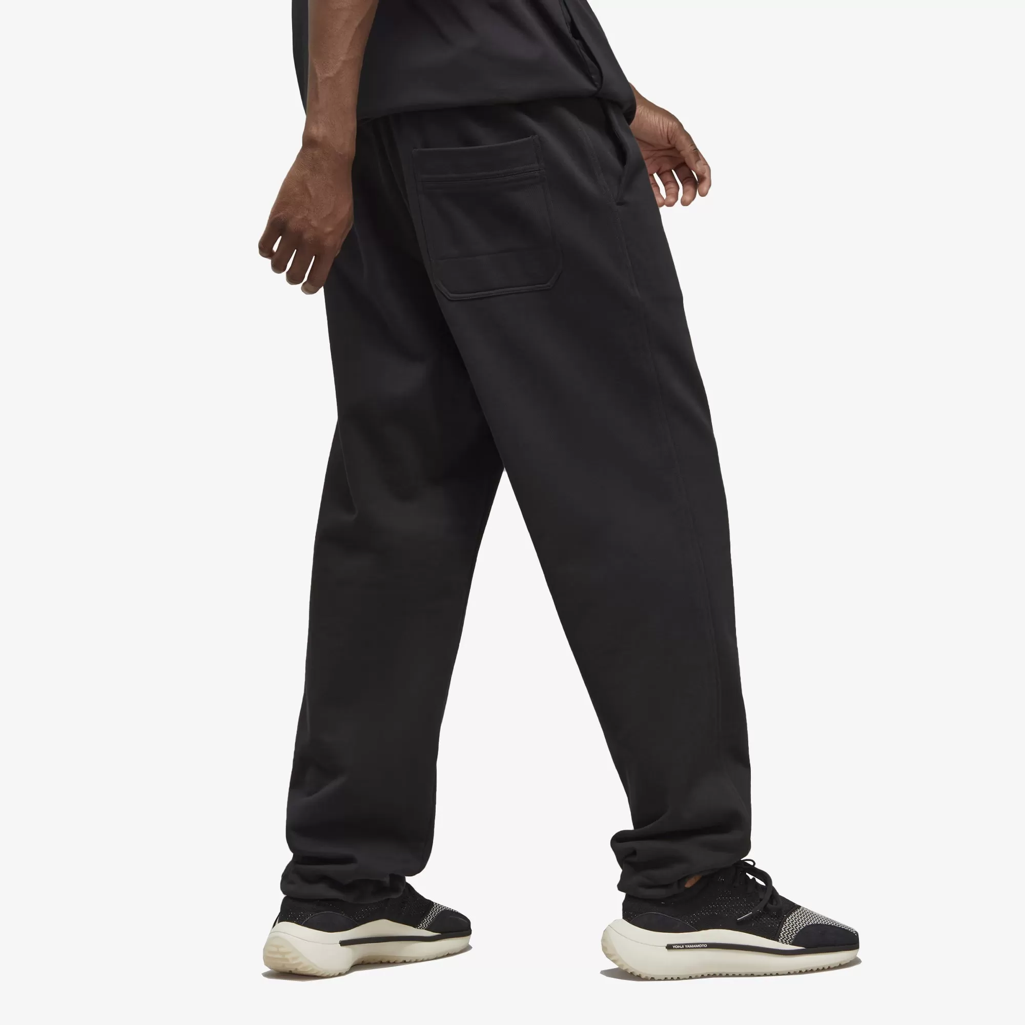 ORGANIC COTTON TERRY STRAIGHT PANTS 'BLACK'