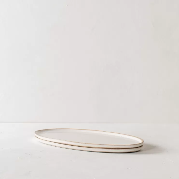 oval serving tray | stoneware