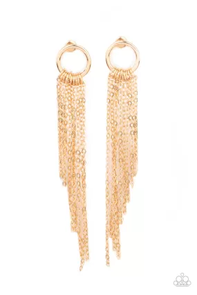 Paparazzi Accessories - Divinely Dipping - Gold Earrings