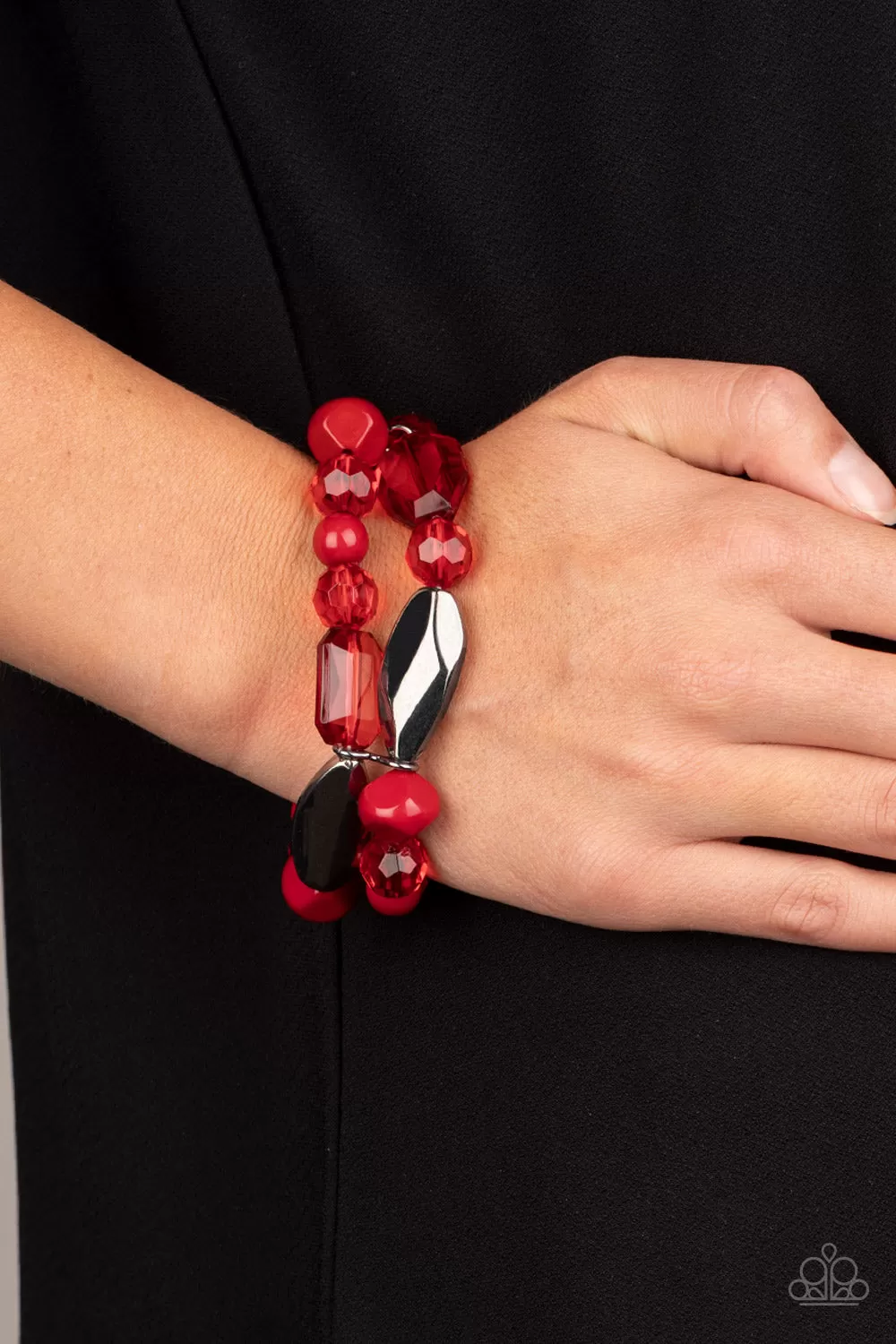 Paparazzi Accessories - Rockin Rock Candy - Red Bracelet