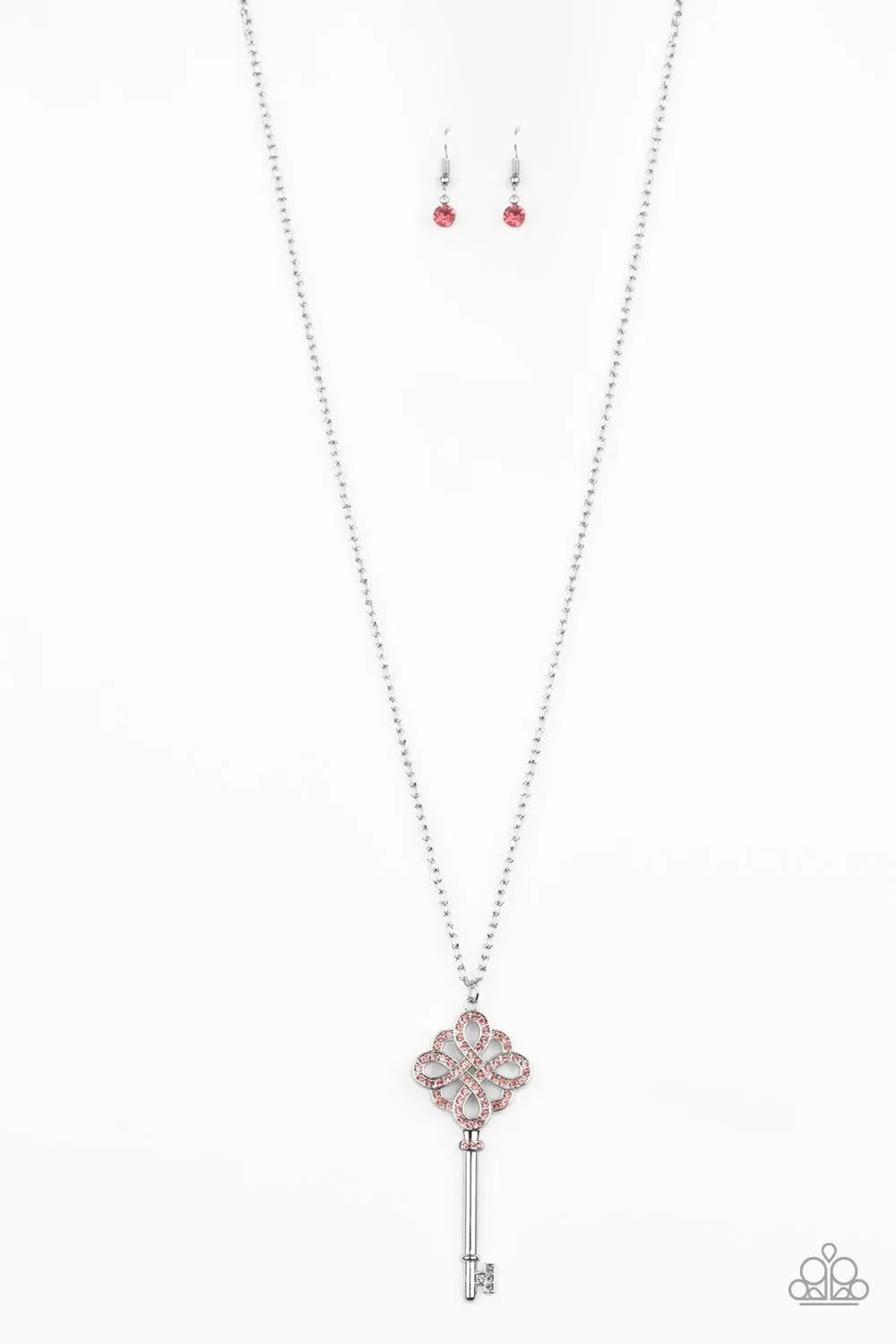 Paparazzi Accessories - Unlocked - Pink Rhinestones Necklace