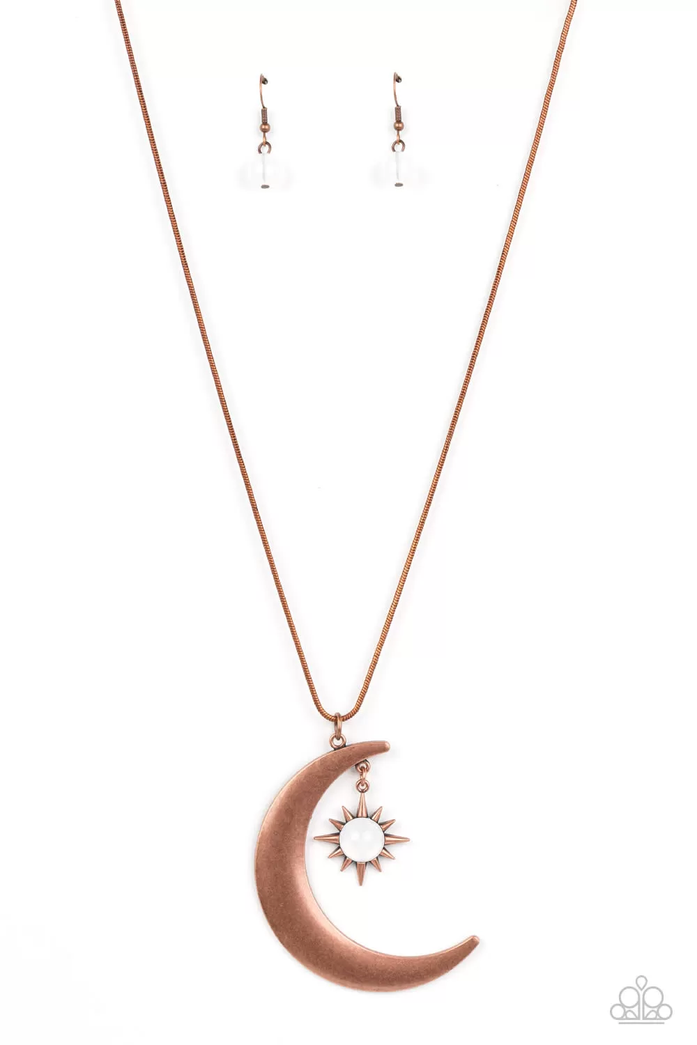 Paparazzi Astral Ascension - Copper Crescent Moon Long Necklace