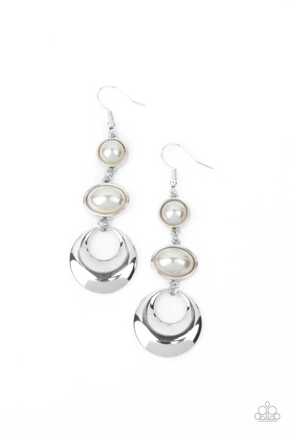 Paparazzi Bubbling To The Surface - White Pearl Earrings