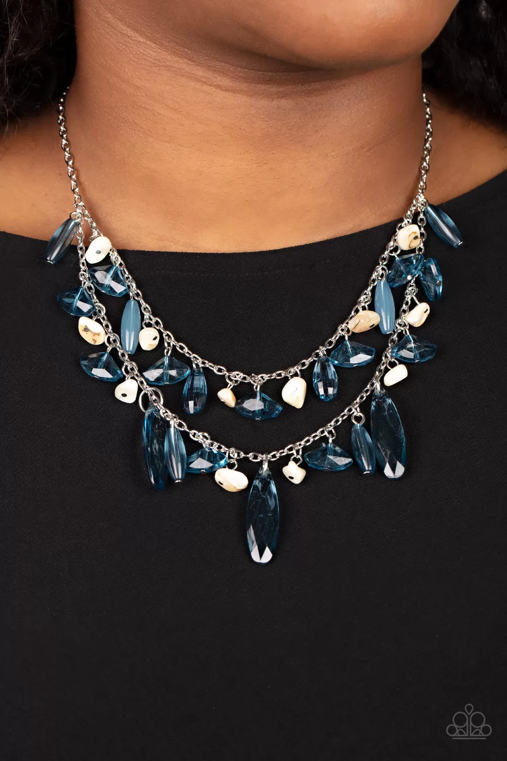 Paparazzi Candlelit Cabana - Blue Fringe Necklace