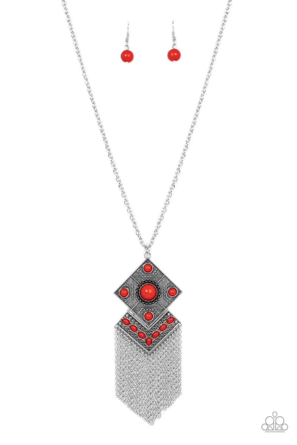 Paparazzi Kite Flight - Red Pendant Long Necklace