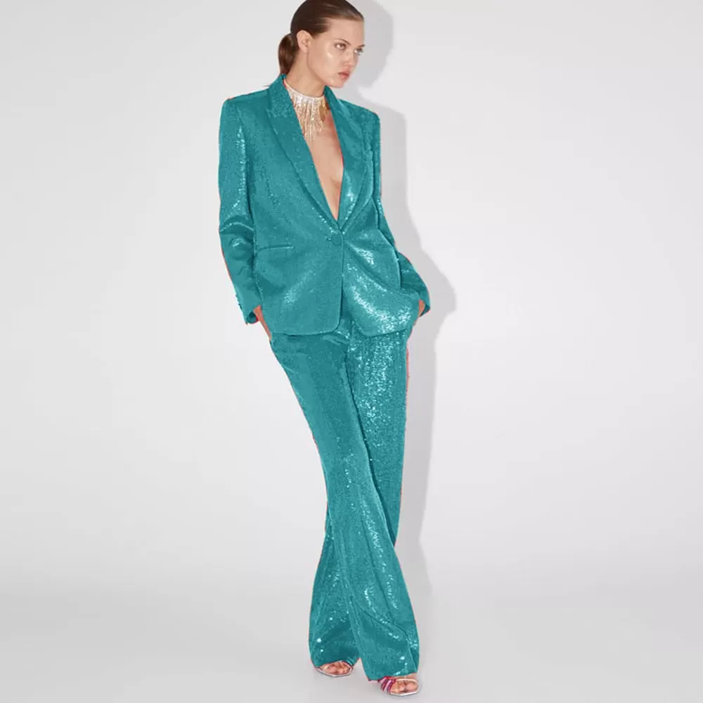 Party Jacket Pants Women's Two-piece Suit luxury Sequins Birthday Party Prom Custom  Dresses Womens Clothing Short Sets