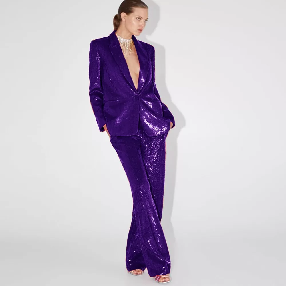 Party Jacket Pants Women's Two-piece Suit luxury Sequins Birthday Party Prom Custom  Dresses Womens Clothing Short Sets