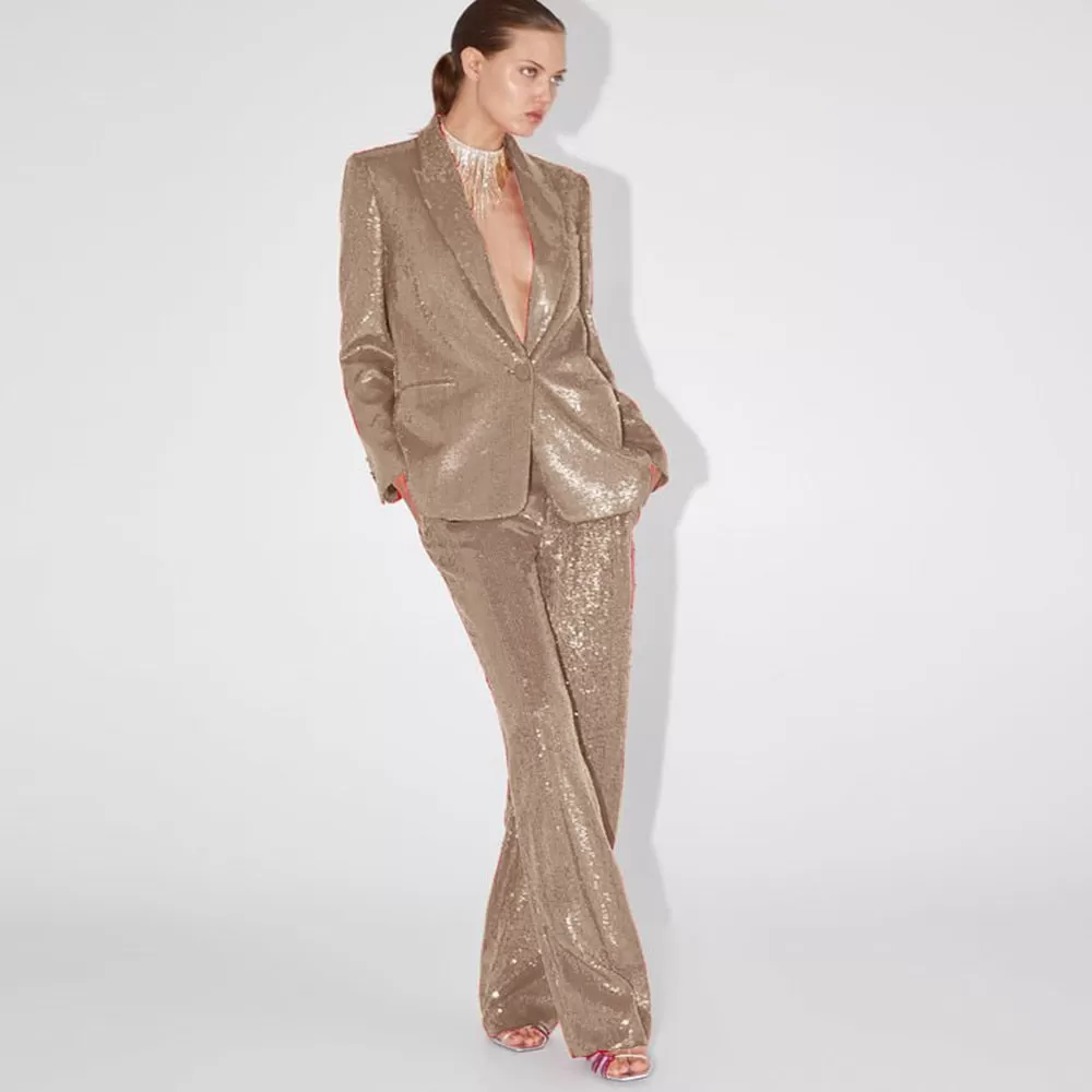 Party Jacket Pants Women's Two-piece Suit luxury Sequins Birthday Party Prom Custom  Dresses Womens Clothing Short Sets