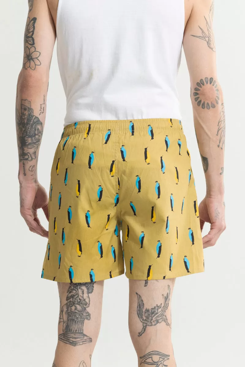 Penguin Print Yellow Boxer