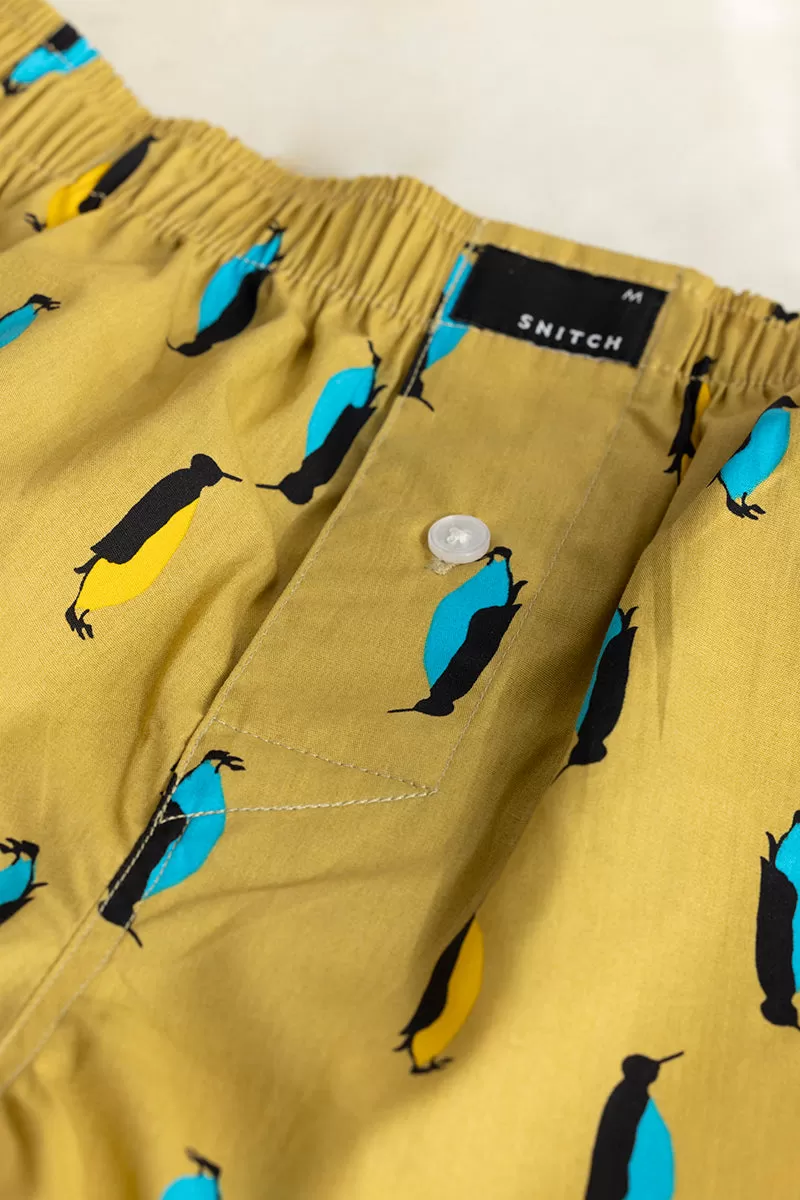 Penguin Print Yellow Boxer