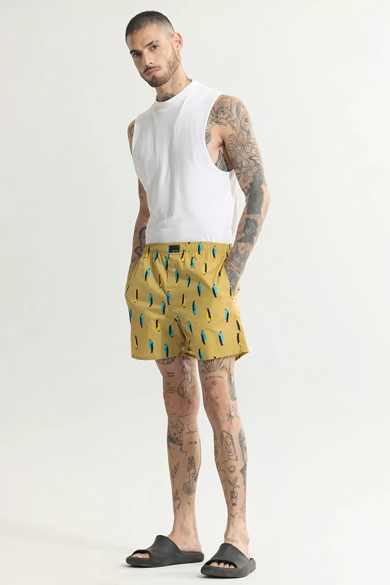 Penguin Print Yellow Boxer